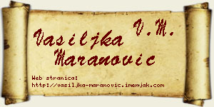 Vasiljka Maranović vizit kartica